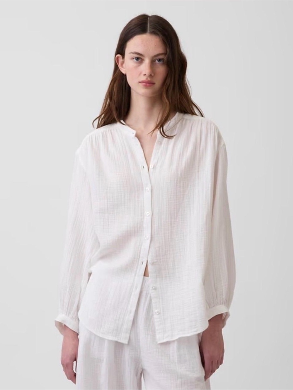 Gap Crinkle Gauze Button Down
